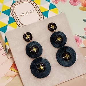 Stella & Dot Black and Gold Earrings